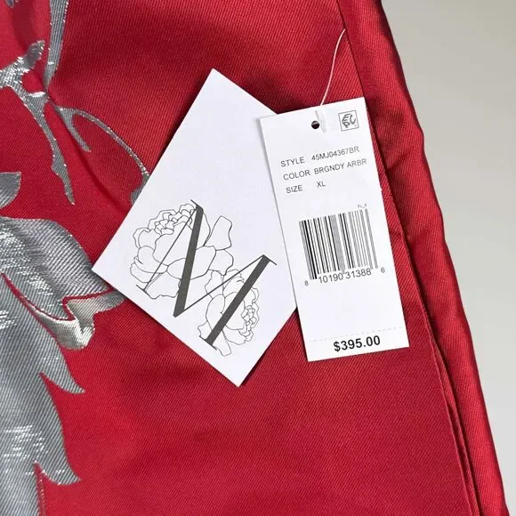 NWT Mestiza Rosanna Mini Dress A-line Red Silver Balloon Sleeves Cocktail Sz XL - Picture 7 of 14